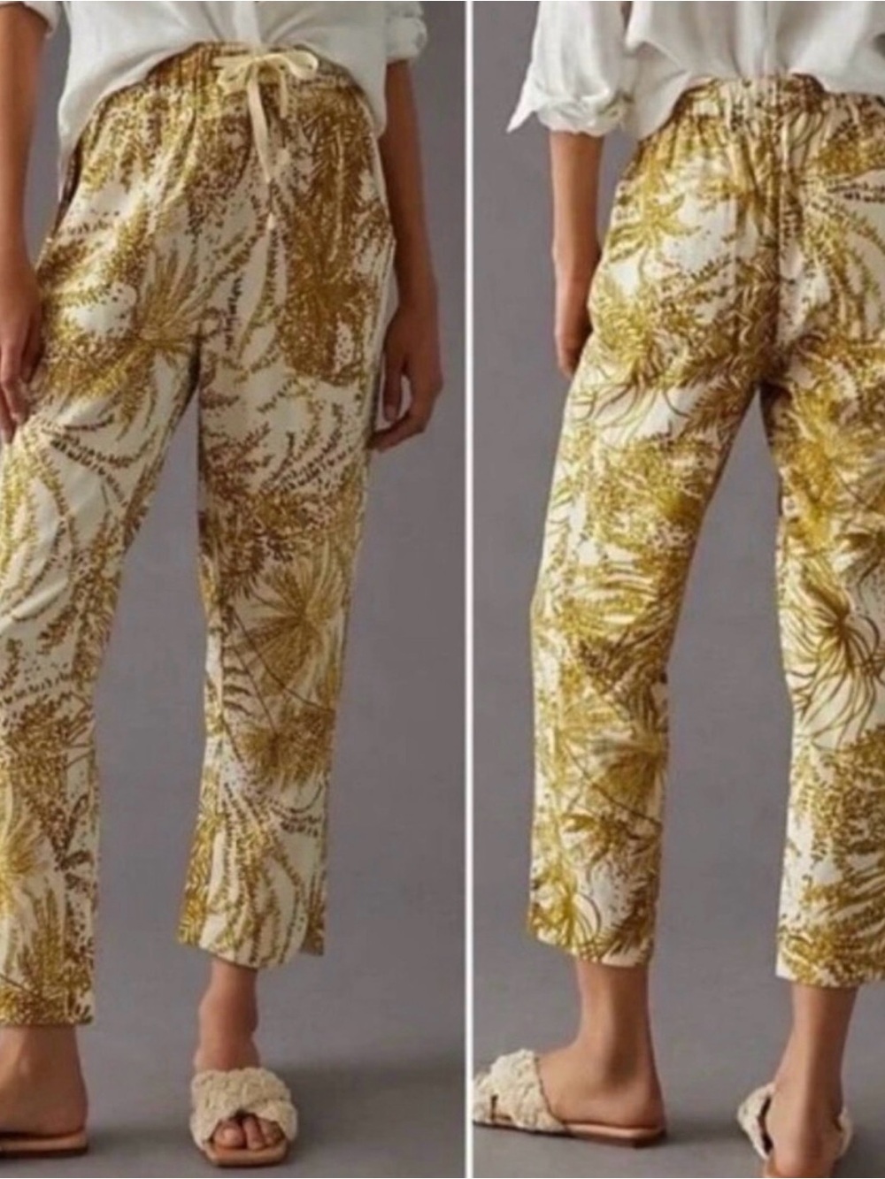 Anthropologie |XS  The Cottage | Pilcro Linen Blend Cropped Pants